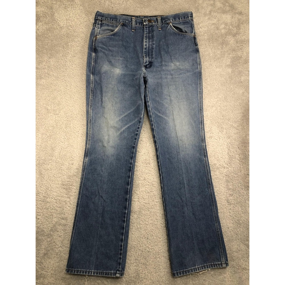 VTG Wrangler Jeans 36X32 (Tag 38x34) Blue Made In USA Bootcut Cowboy 935NAV